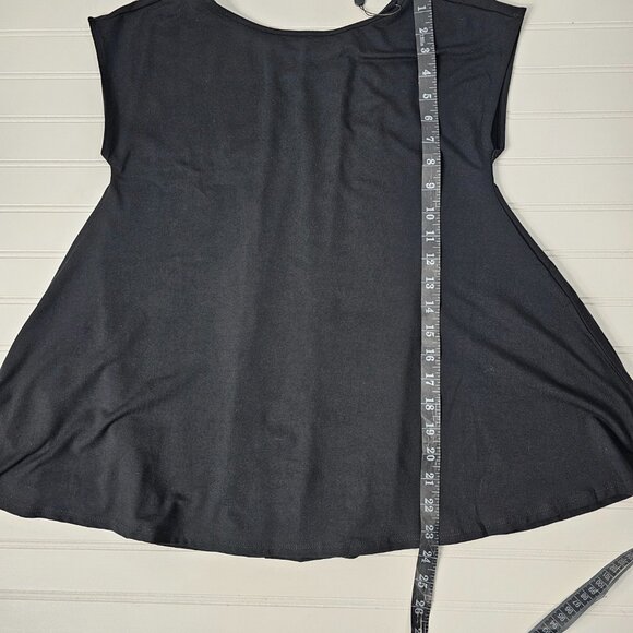 Universal Standard Women's Black Flowy Cap Sleeve Split Back Top Size XS NWT - Picture 12 of 12